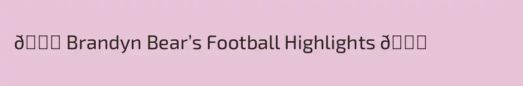  🏈 Brandyn Bear’s Football Highlights 🏈